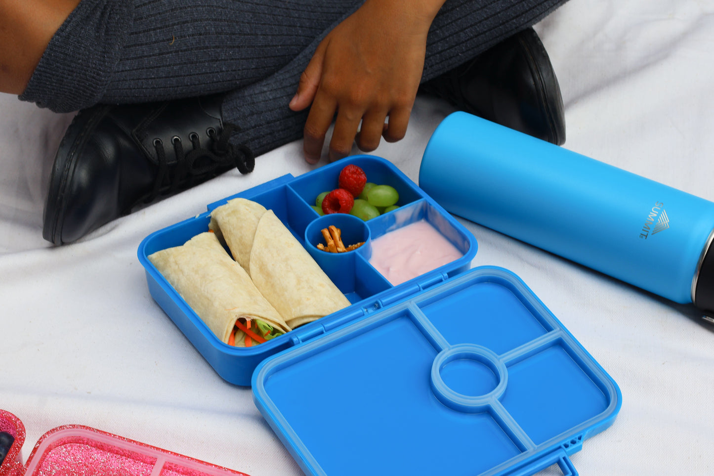 Tritan Bento Lunchbox - Starlight Blue (Glitter) – 4 Compartment, Leakproof, BPA-Free, Microwave Safe