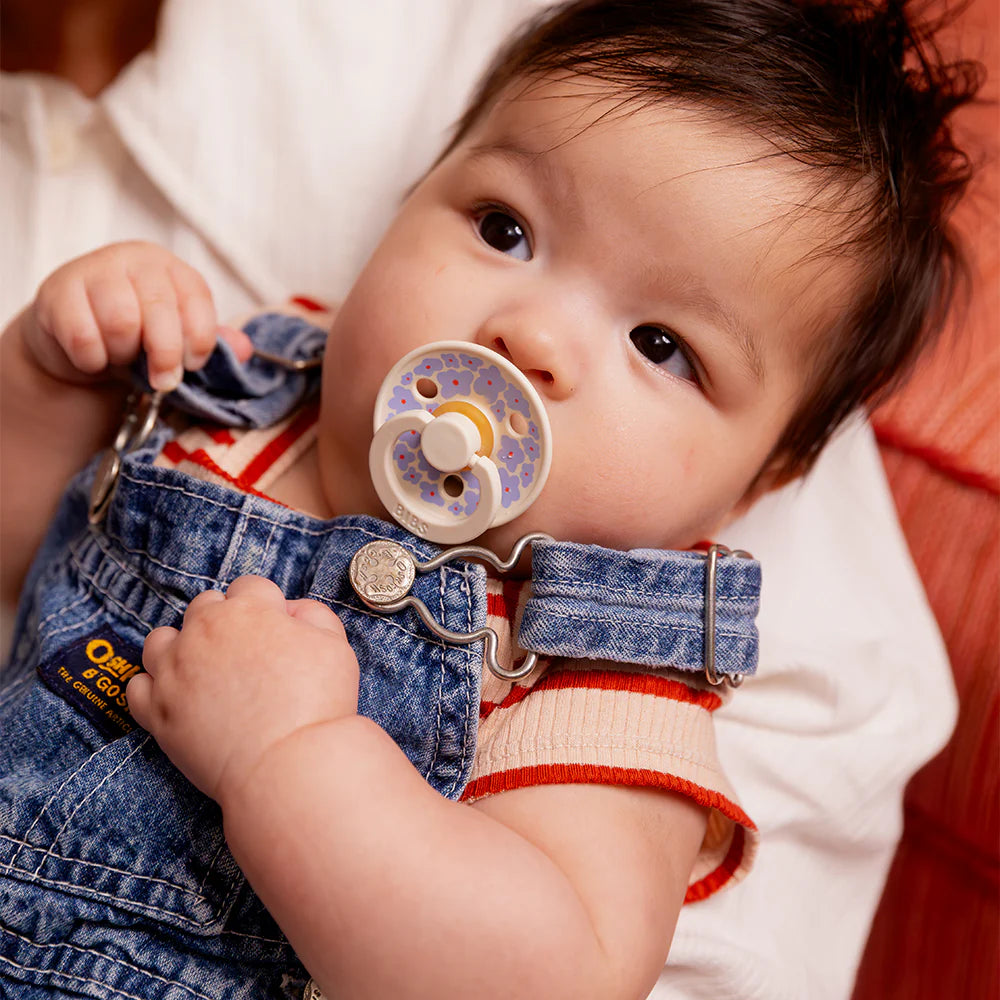 BIBS Studio Colour Jasmine Field Natural Latex Pacifier - Ivory - Size 1