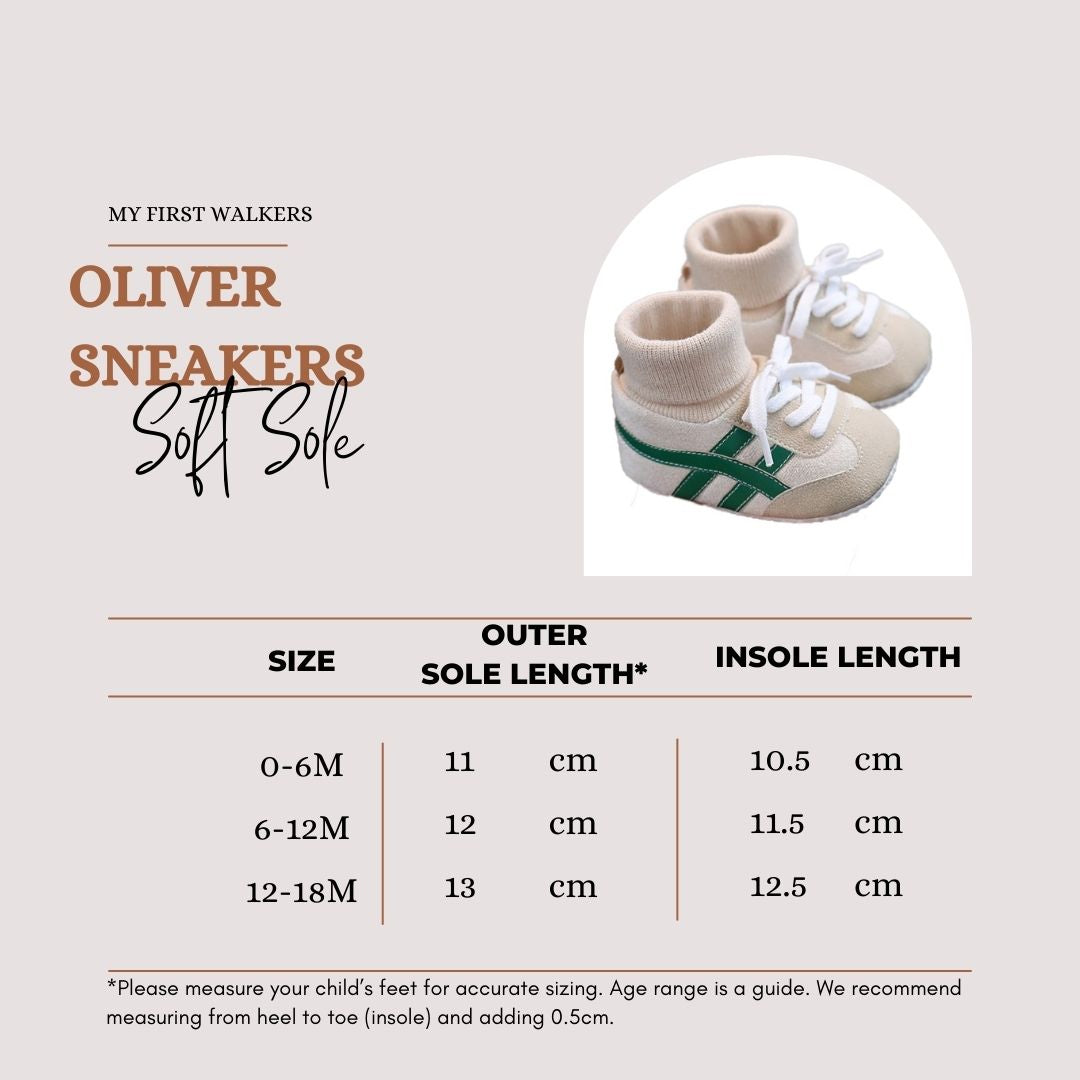 Oliver Soft Sole Baby Sneakers – Dark Brown - Non-Slip Infant Shoes for Early Walkers, Lace-Up Design