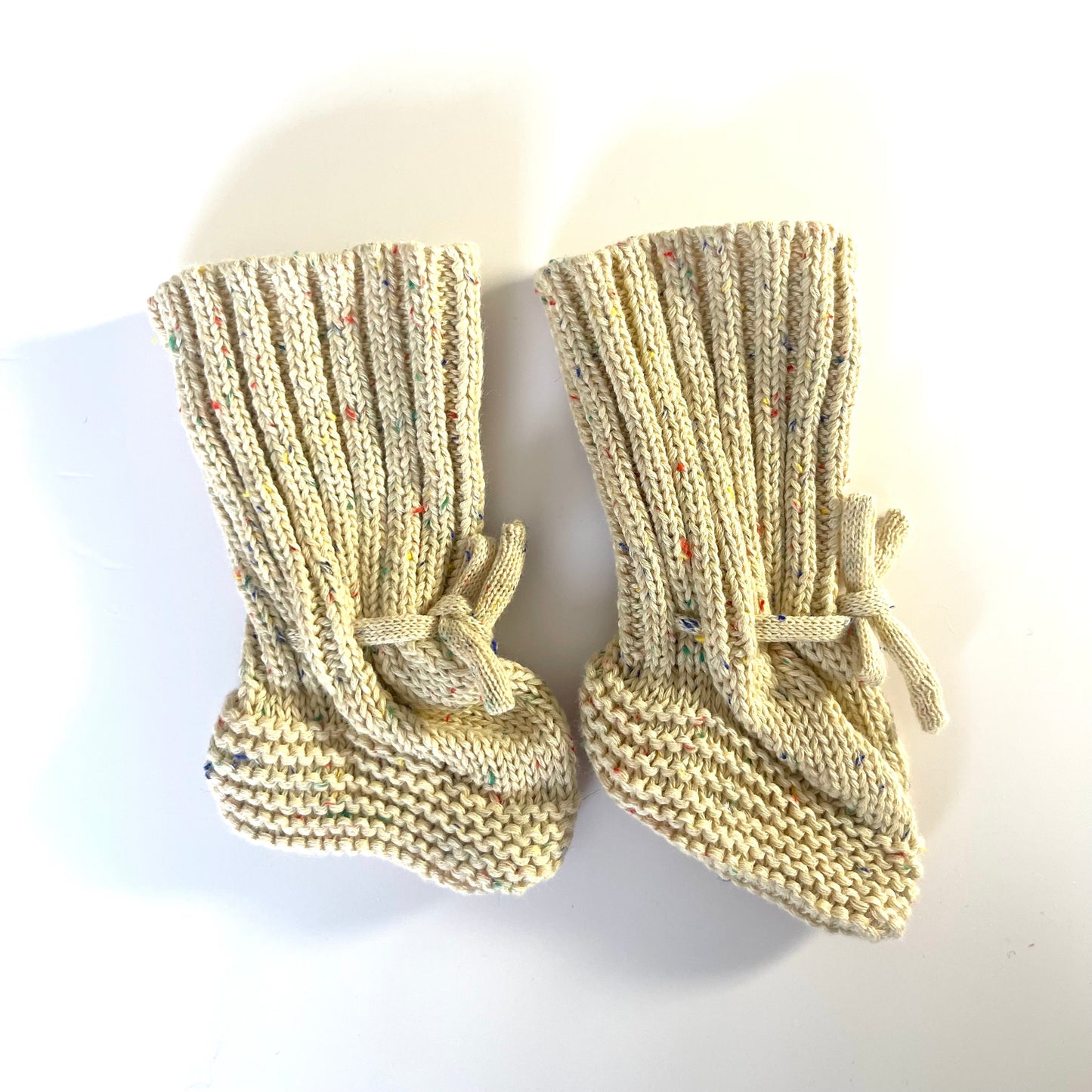 Knitted Booties with Drawstring