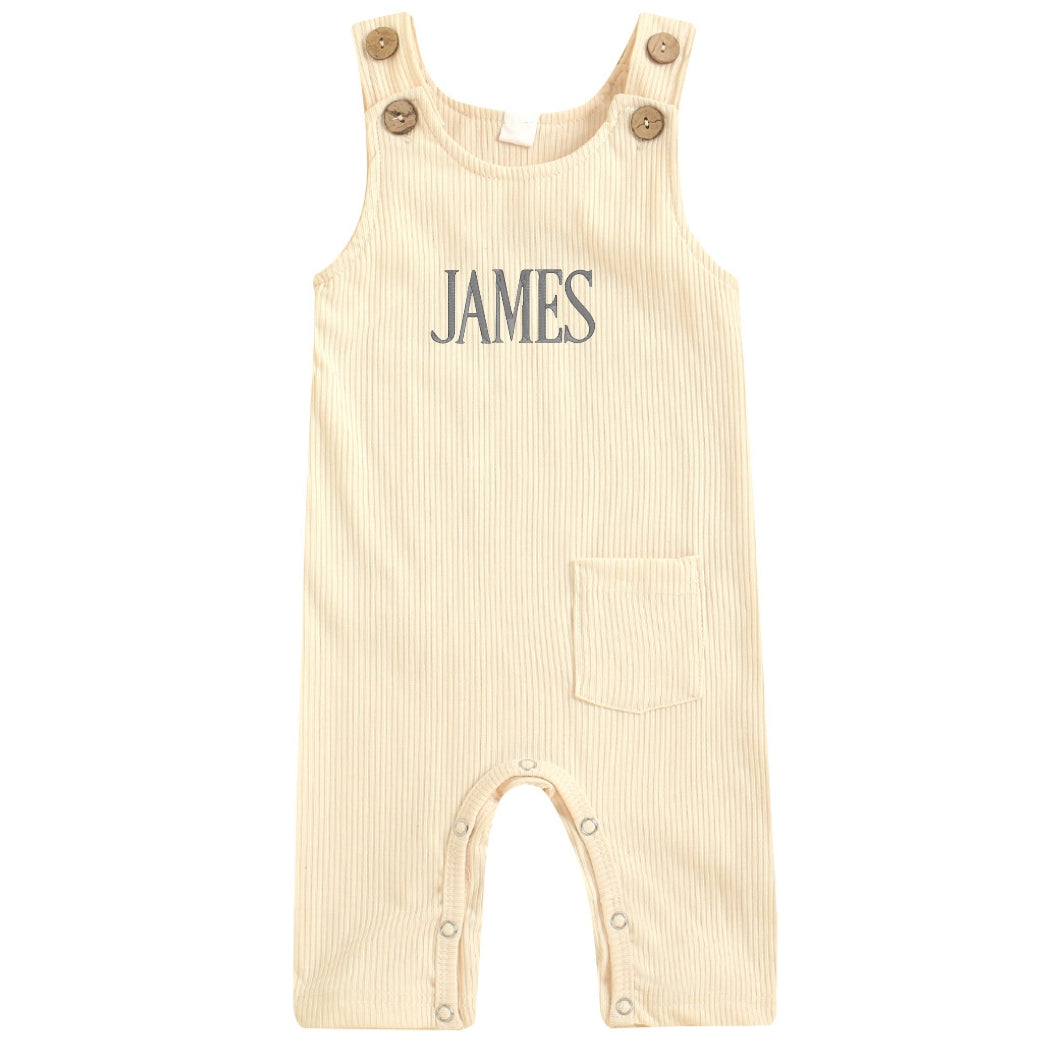 Dungaree romper | Personalization available - Dusty Blue