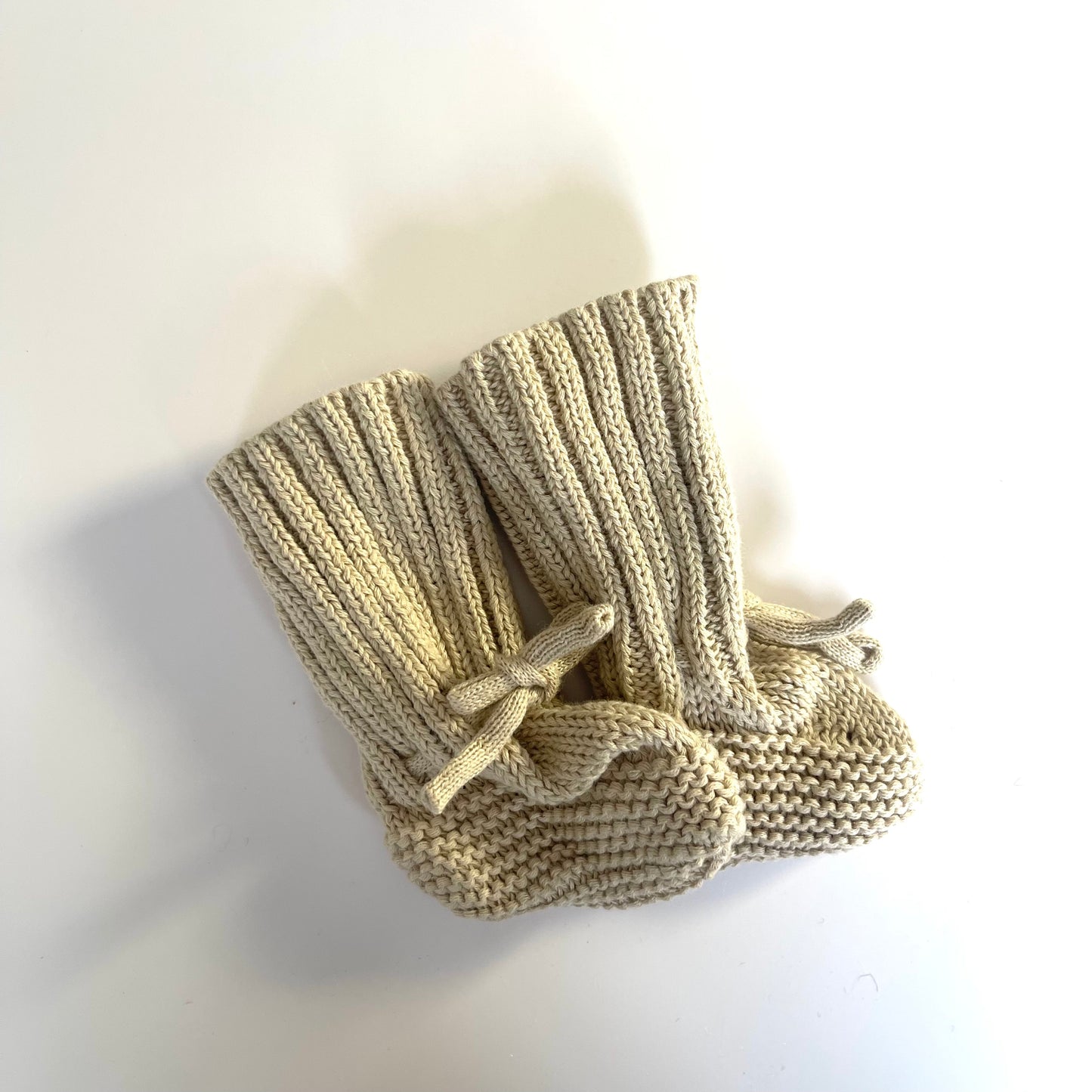 Knitted Booties with Drawstring