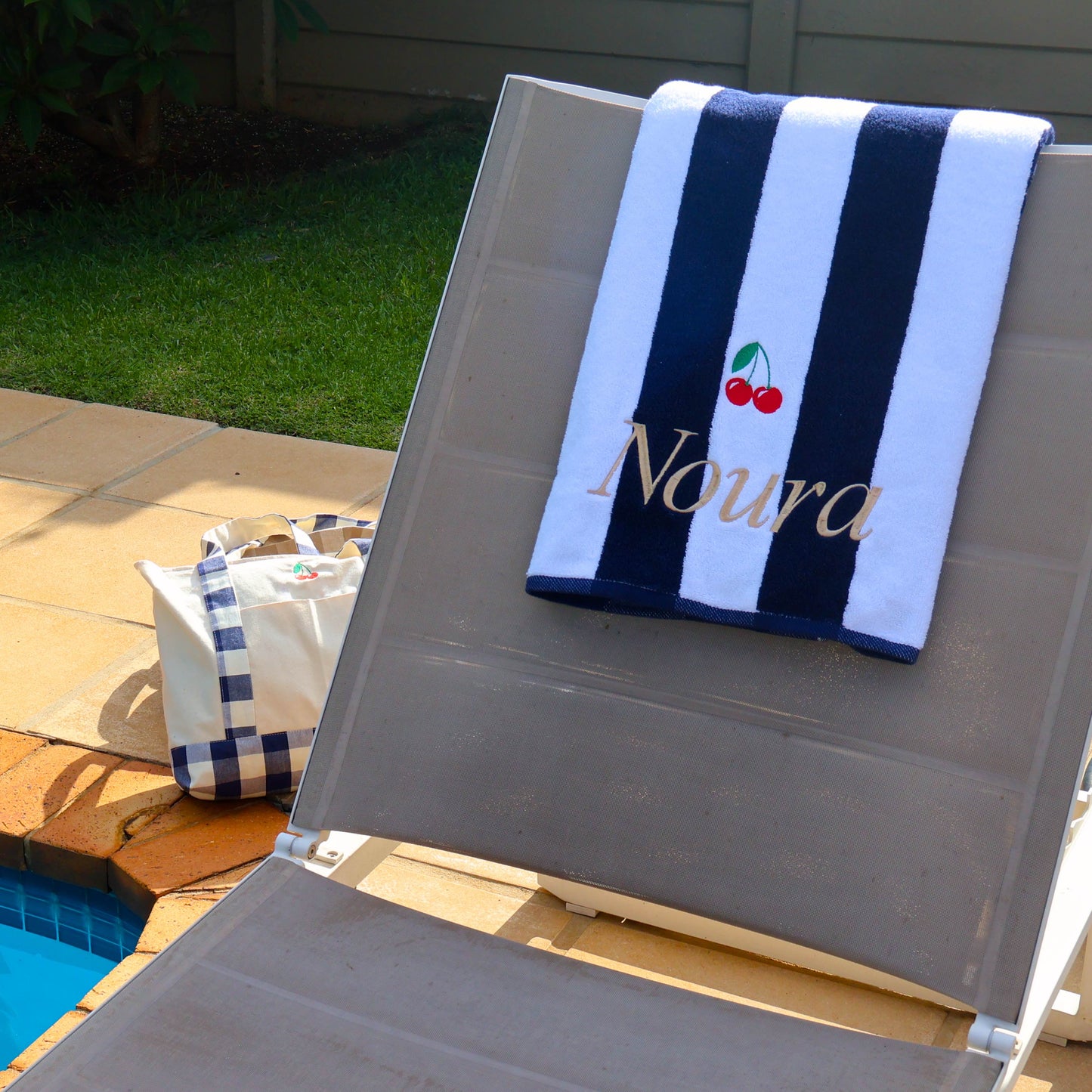 Amalfi Beach Towel - Navy Stripe