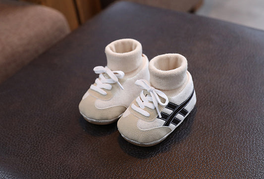 Oliver Soft Sole Baby Sneakers – Dark Brown - Non-Slip Infant Shoes for Early Walkers, Lace-Up Design