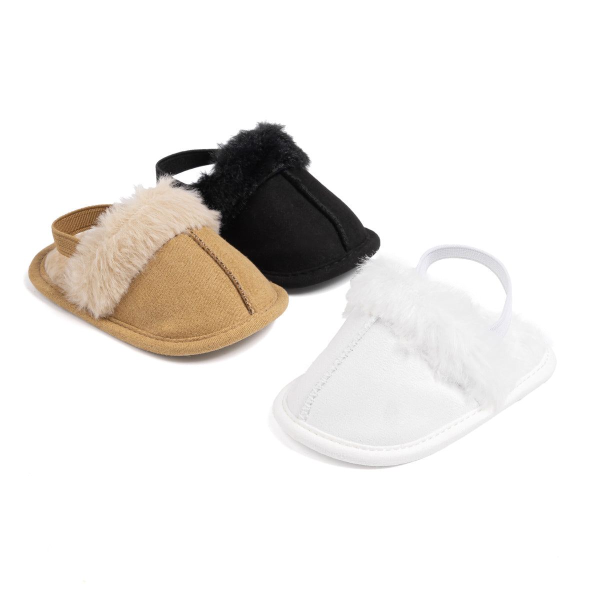 Baby Fur Slippers - Caramel– Soft Sole, Non-Slip Infant Shoes with Plush Lining for Warmth & Comfort