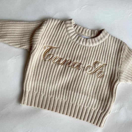 Chunky Knit Jersey - Personalisation Available