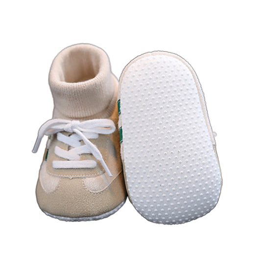 Oliver Soft Sole Baby Sneakers – Green - Non-Slip Infant Shoes for Early Walkers, Lace-Up Design