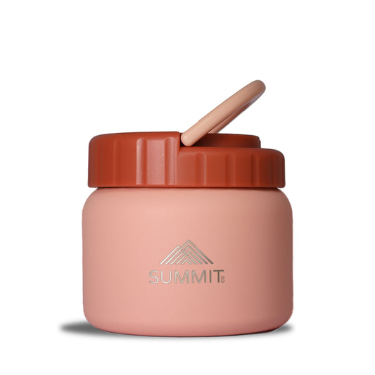SummitCo Insulated Stainless Steel Food Jar – Coral Sunset - 400ml Leak-Proof Thermal Lunch Container