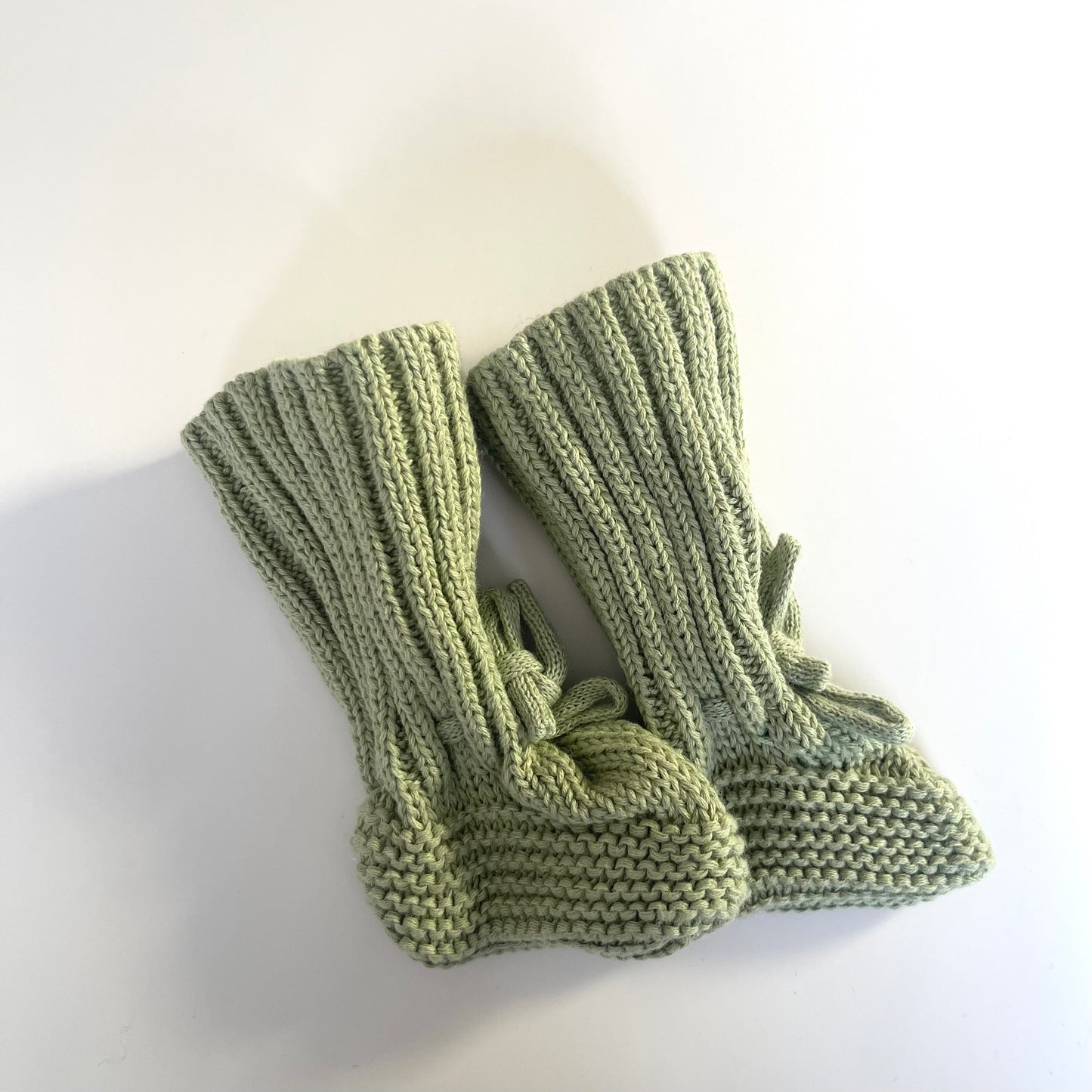 Knitted Booties with Drawstring