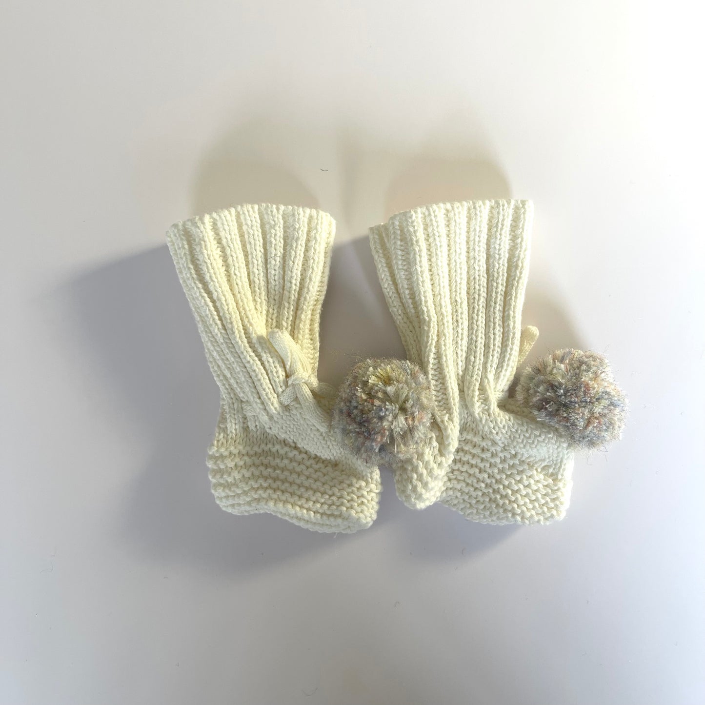 Knitted Booties with Drawstring