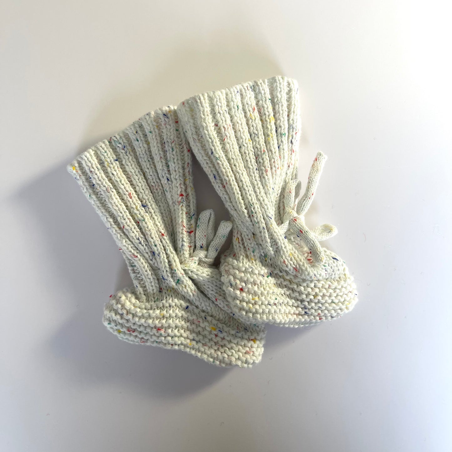 Knitted Booties with Drawstring