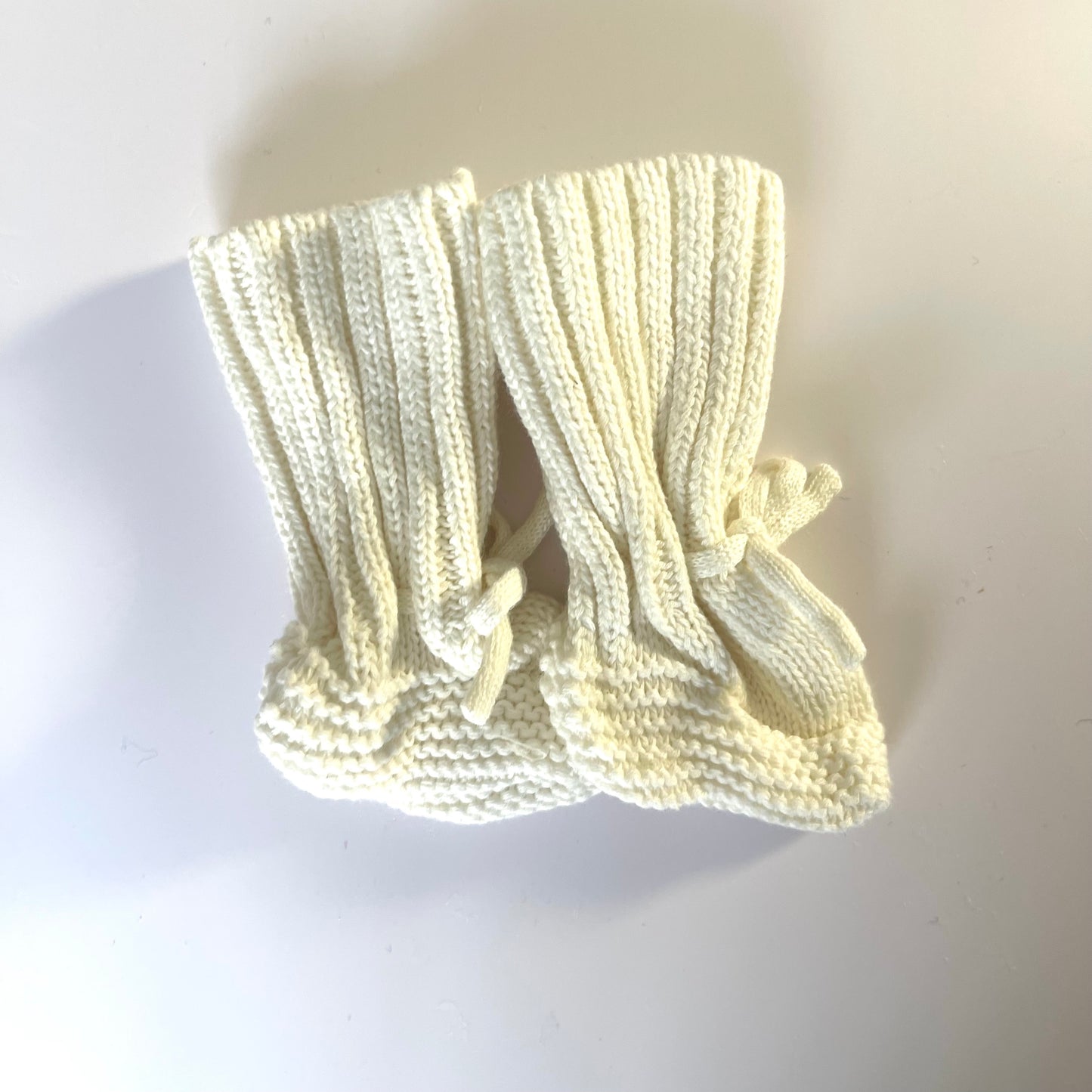 Knitted Booties with Drawstring