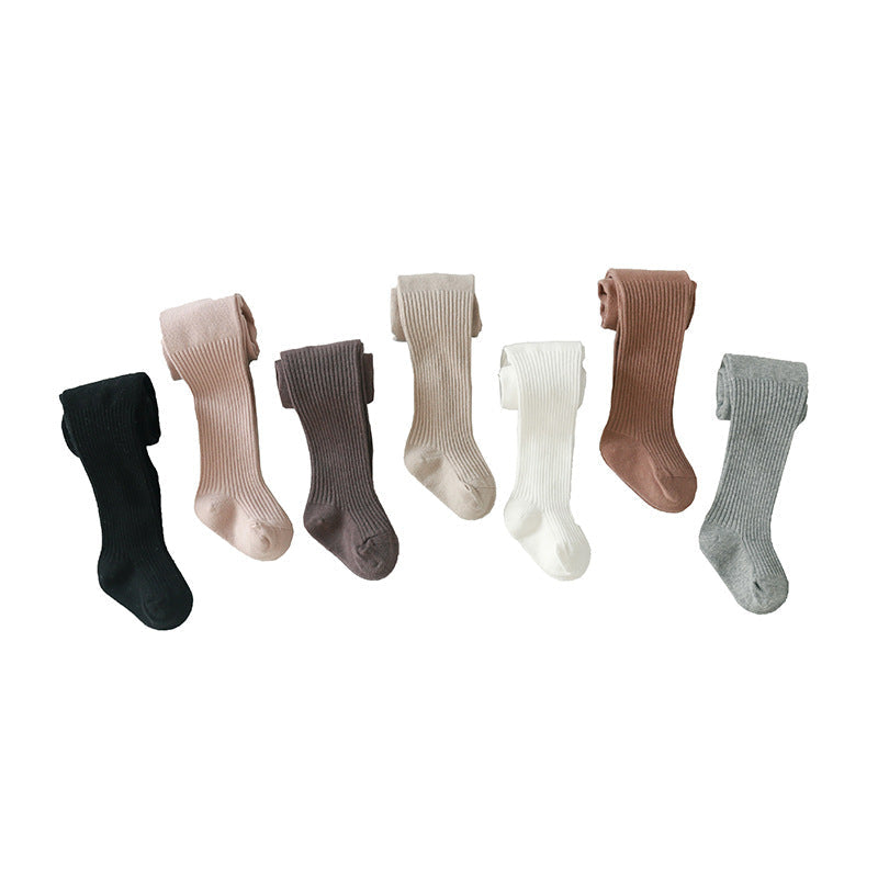 Ribbed Basic Tights - Dark Grey