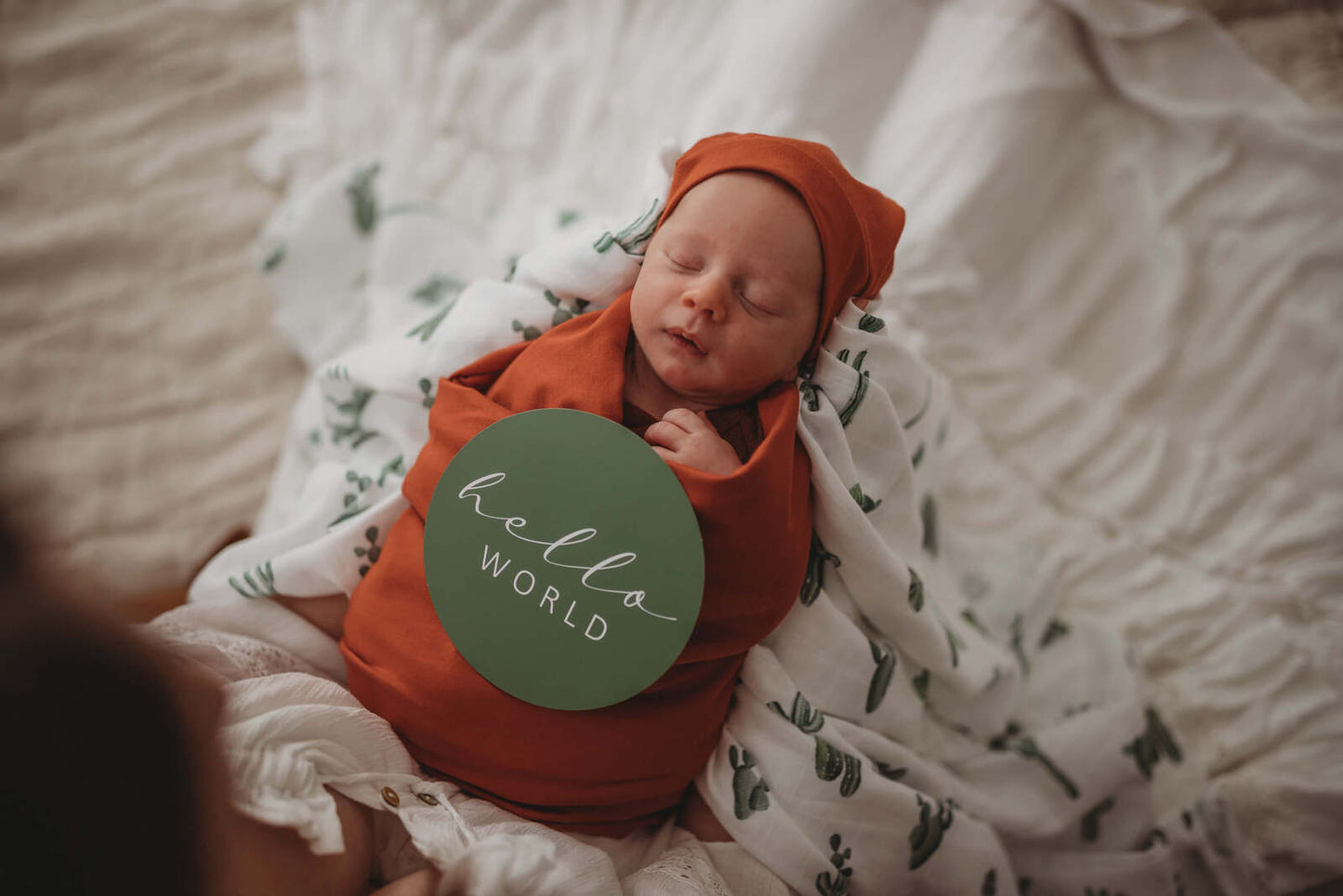 Snuggle Hunny Kids Milestone Cards- Cactus & Leaf Green Reversible Milestone Cards