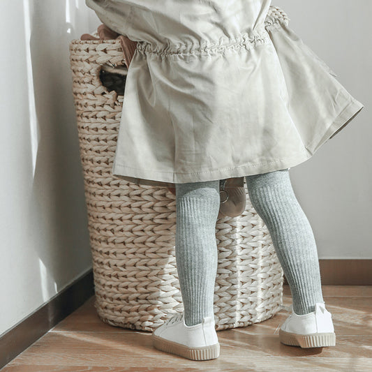 Ribbed Basic Tights - Latte