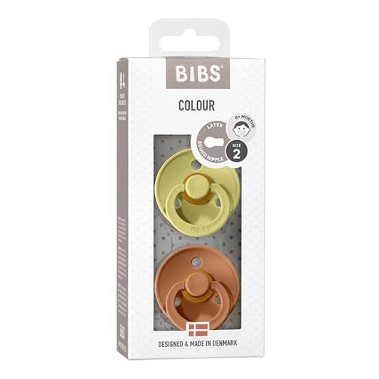 BIBS Natural Latex Pacifier 2 Pack - Meadow/Earth Size 2