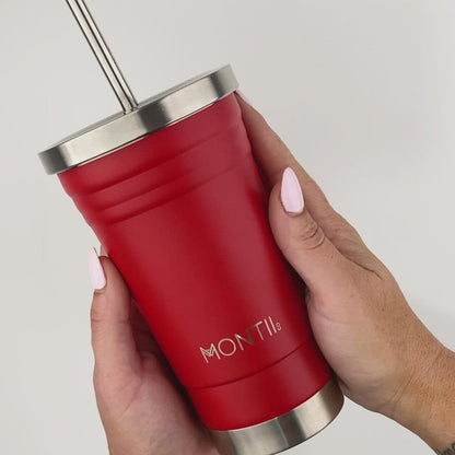 MontiiCo Original Smoothie Cup | Cherry Red | For Teens & Adults