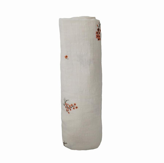 Mushie Organic Cotton Swaddle - Flowers