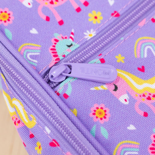 MontiiCo Insulated Lunch Bag + Ice Pack - Unicorn Purple - Large for Kids and Teens