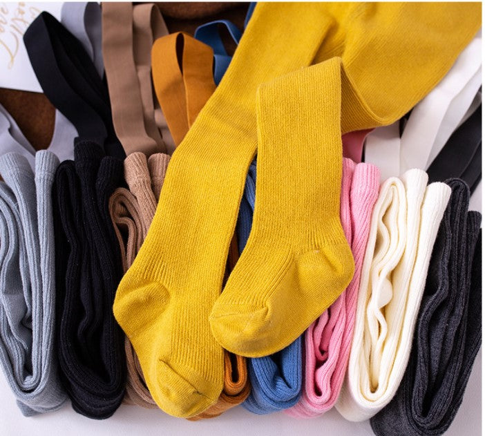 Unisex Ribbed Suspender Tights Original - Mustard