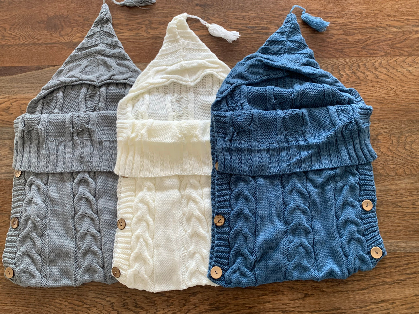 Knitted Baby Sleeping Bag Swaddle - Cobalt