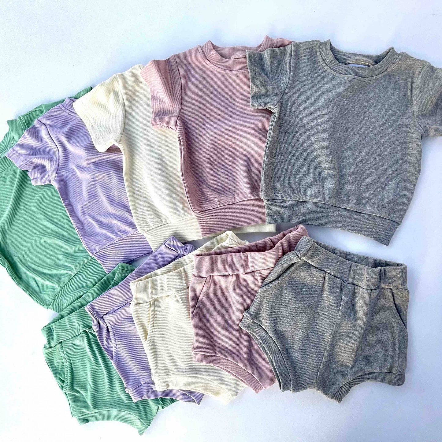 Dallas Unisex Ribbed Set - Milk