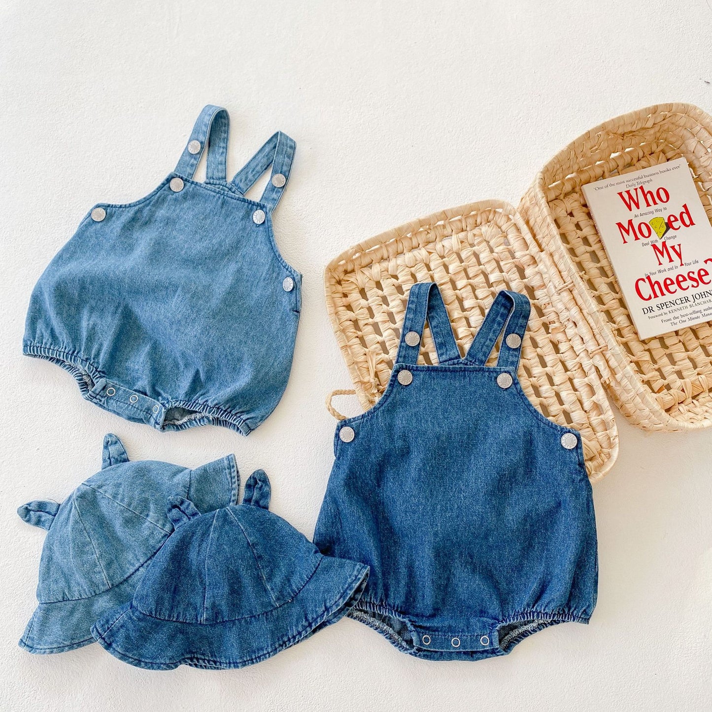 Jonesy Denim Romper and Hat set