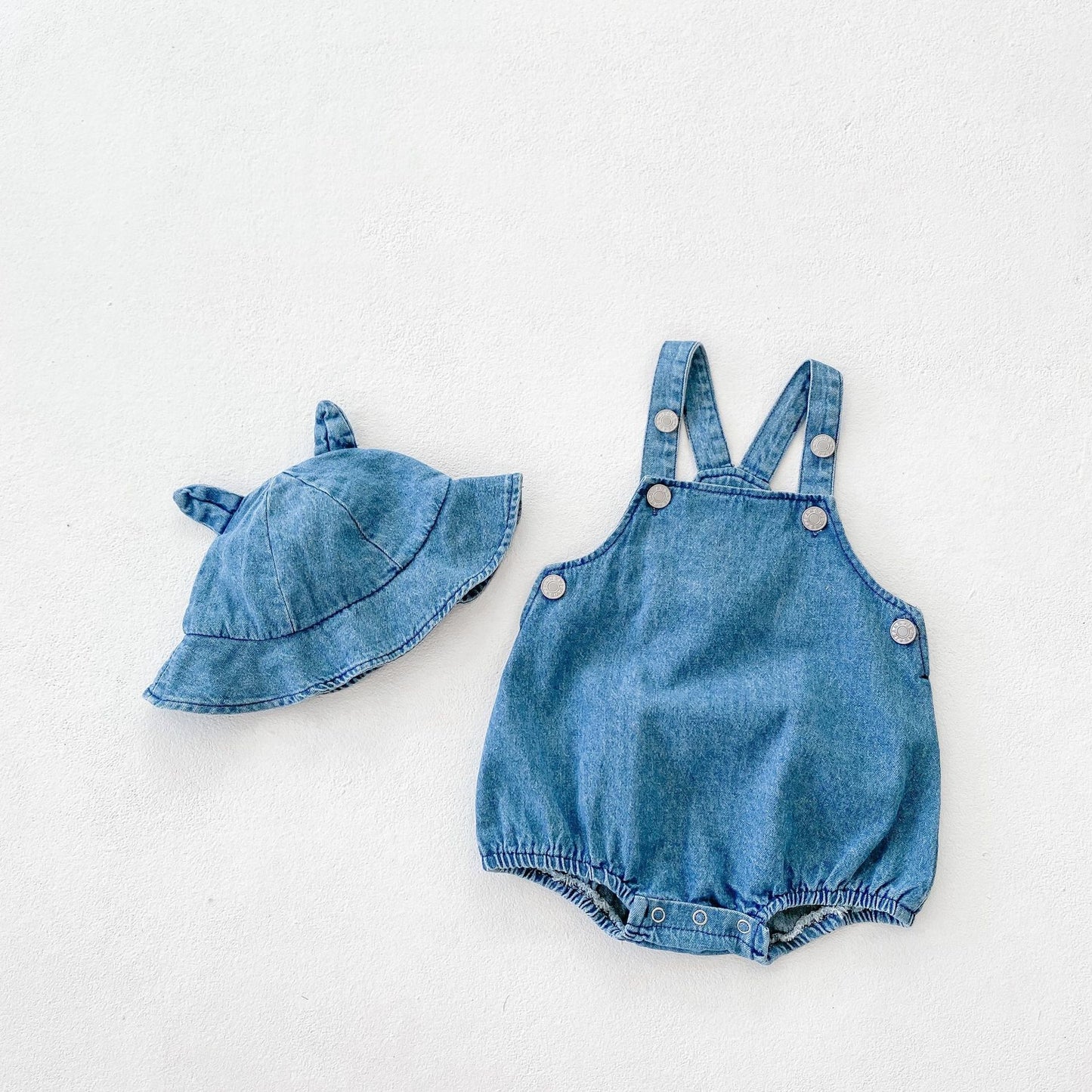 Jonesy Denim Romper and Hat set