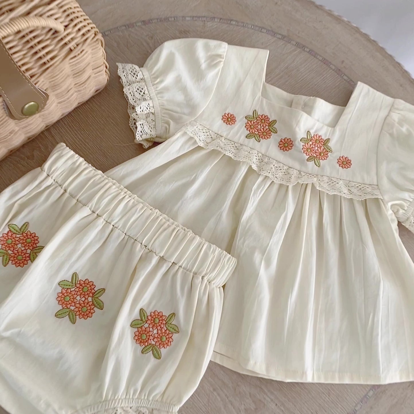 Leilani two piece embroidered set