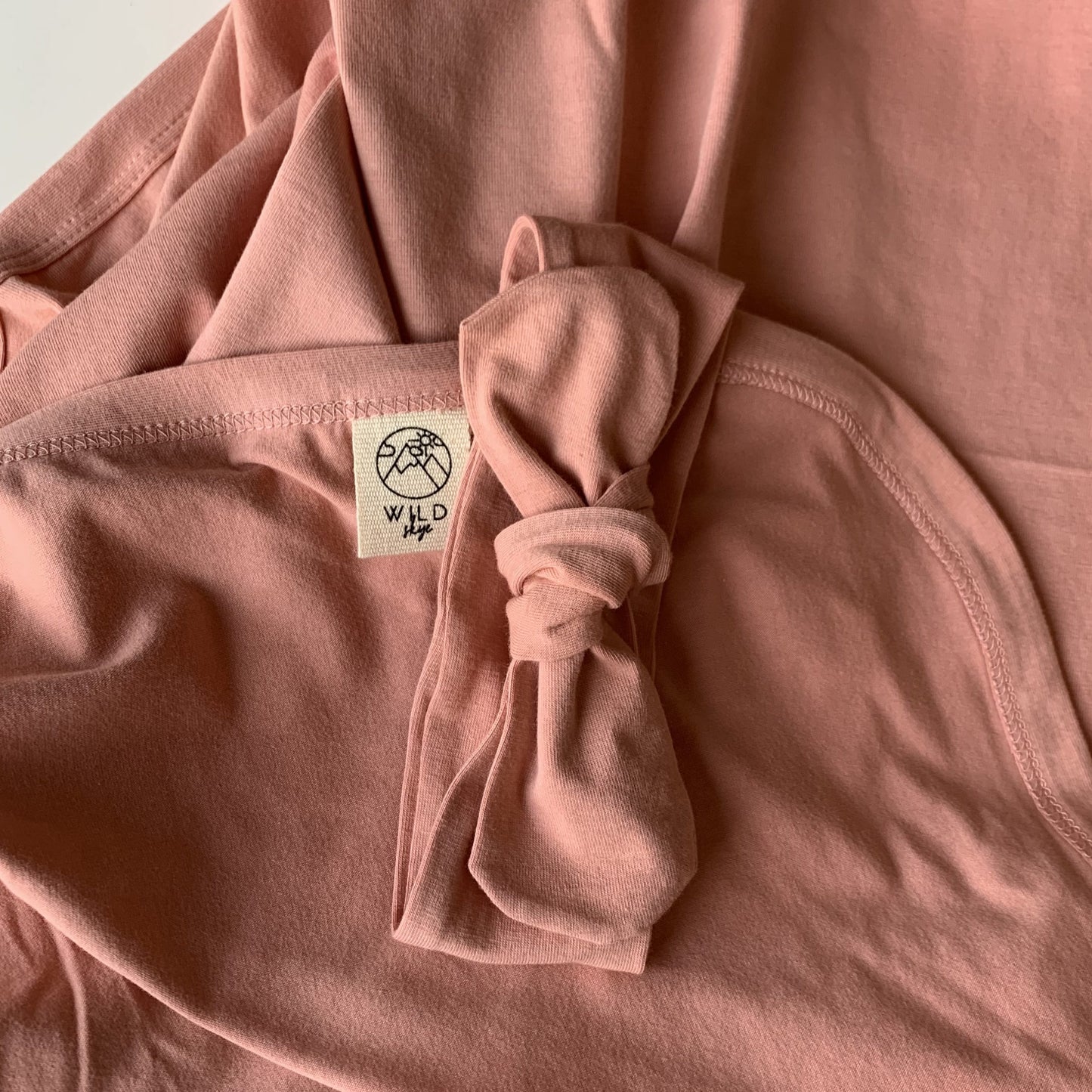 Wild Skye Jersey Wrap Set with Beanie or Topknot - Rose blush