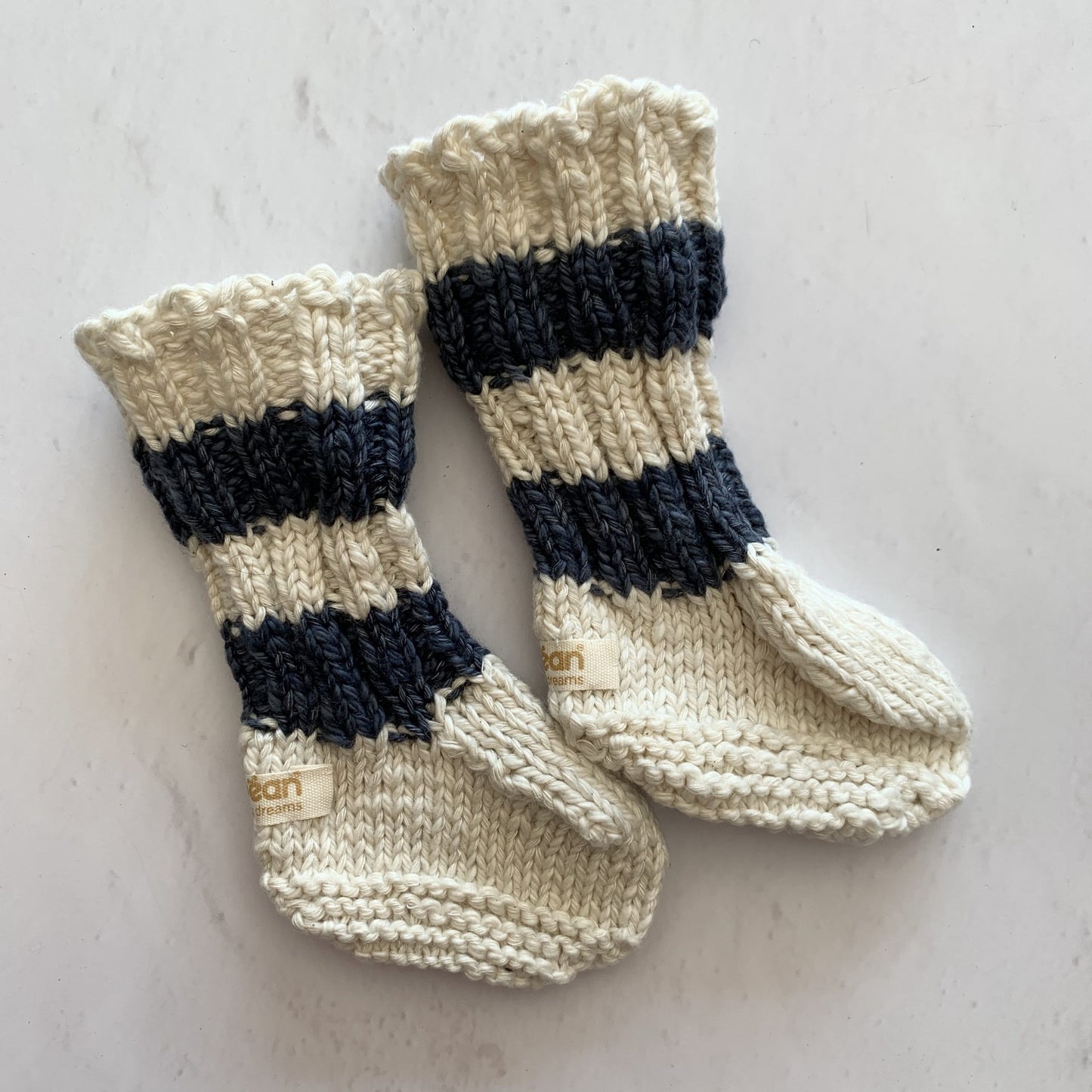 Nunabean - Eco-Knit Cloudhopper Booties - Stripey
