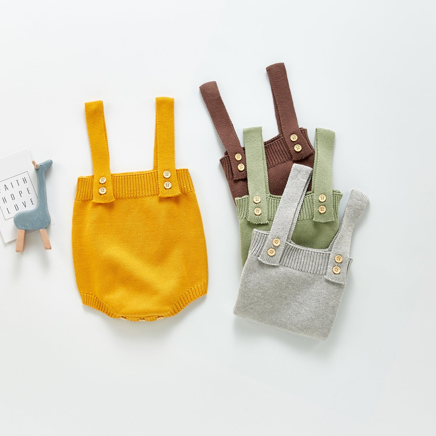 Classic Suspender Romper - Brown