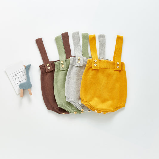 Classic Suspender Romper - Sage