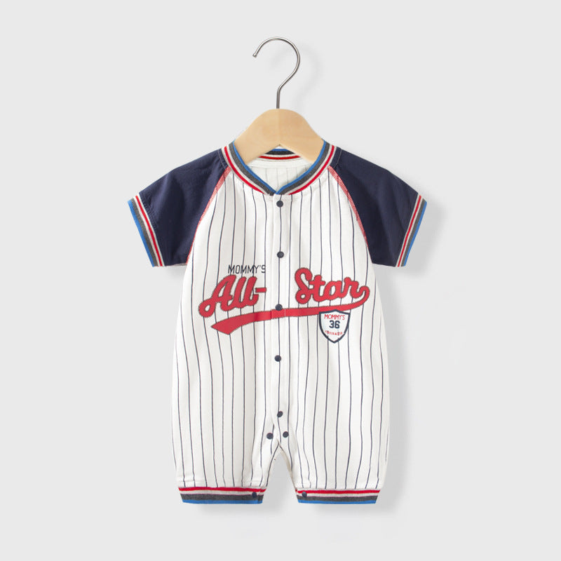 Carter Short Sleeved Unisex Baseball Romper