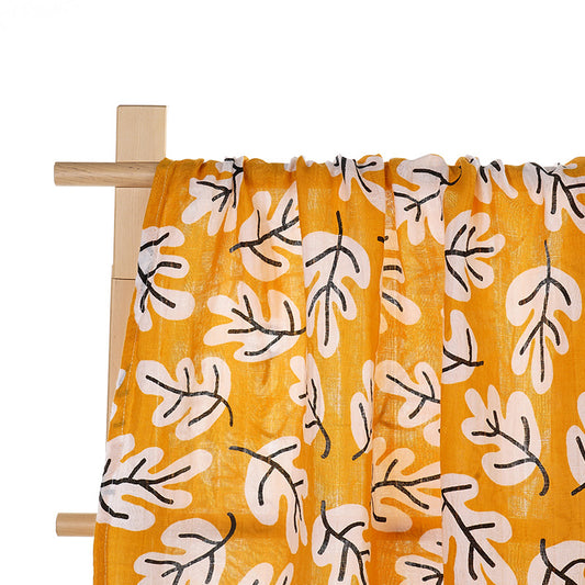 Cotton Muslin Wrap - Yellow Leaves