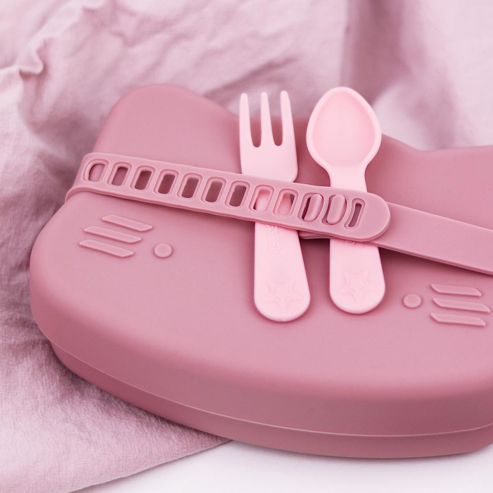 The Lunch Punch Fork and Spoon Set - Pink