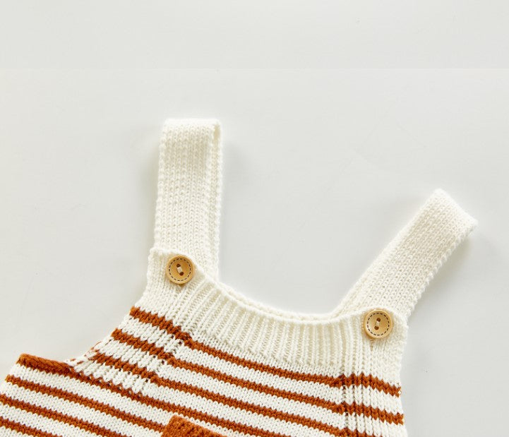 Felix Knit Romper - Rust Stripe