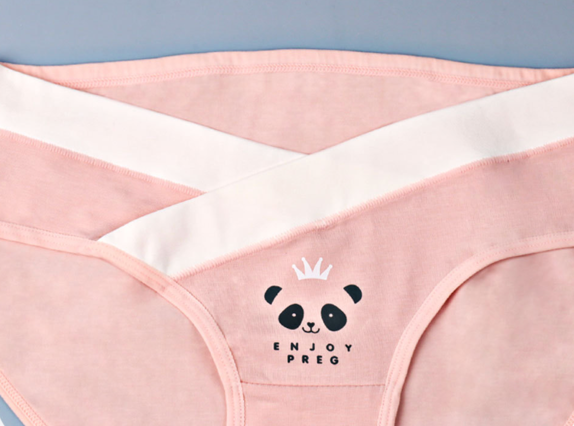 Under The Bump Maternity Panty Sets - Pink Panda theme