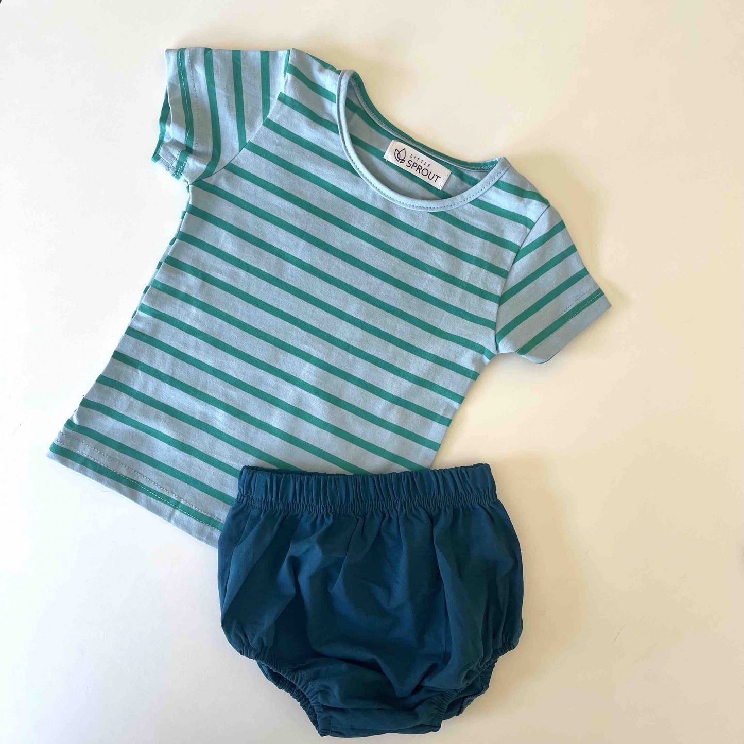 Harper Unisex Striped Set - Teal and Sky