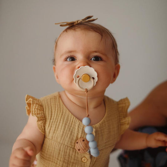 FRIGG Daisy Natural Rubber Pacifier - Cotton Candy - Size 1