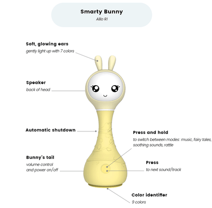 Alilo Smart Bunny Rattle | Educational Toy for Babies & Toddlers