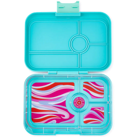 Yumbox Tapas Lunch Box | Antibes Blue with Groovy Tray | 4 Compartment