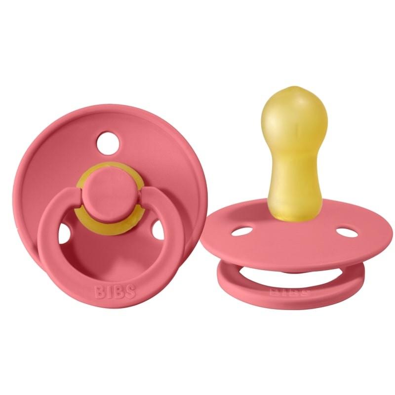 BIBS Natural Latex Pacifier - Coral Size 2