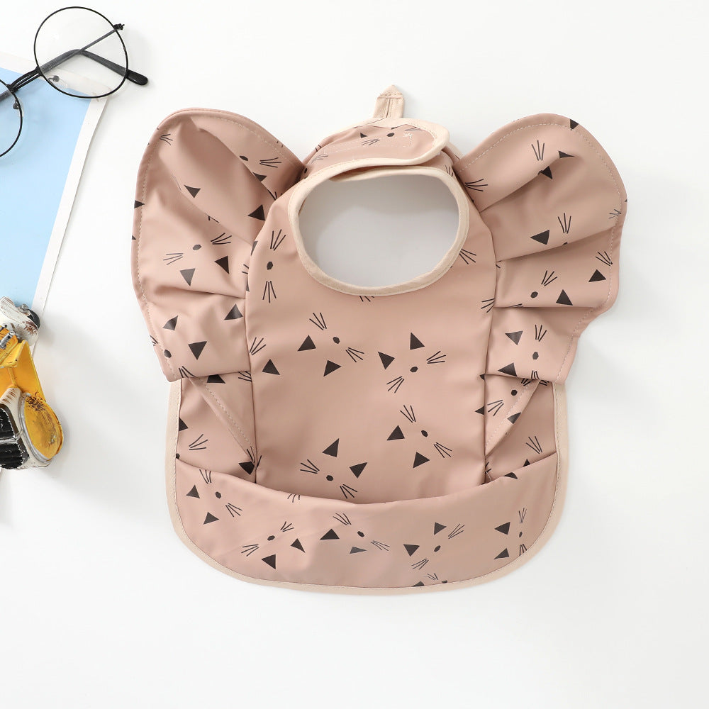 Waterproof Frilled Bib - Kitty
