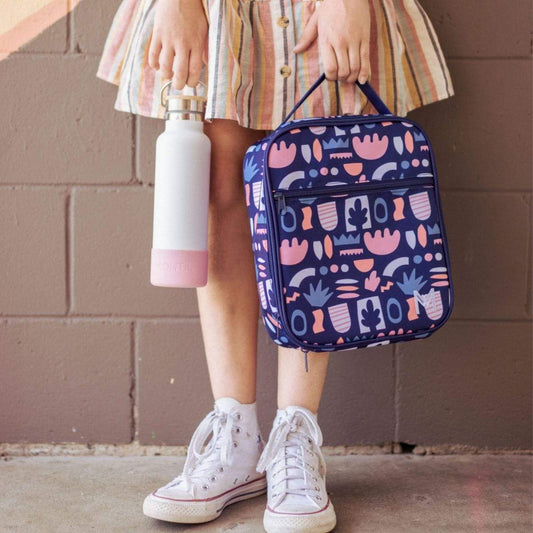 MontiiCo Large Insulated Lunch Bag with Ice Pack - Bloom