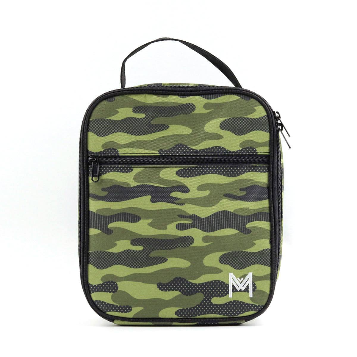 MontiiCo Large Insulated Lunch Bag with Ice Pack Camouflage