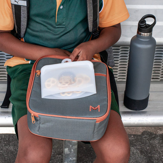 MontiiCo Silicone Food and Snack Bags | 2 Pack in Clear