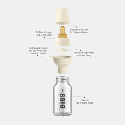 BIBS - Glass Bottle Complete Set 225ml - Cloud