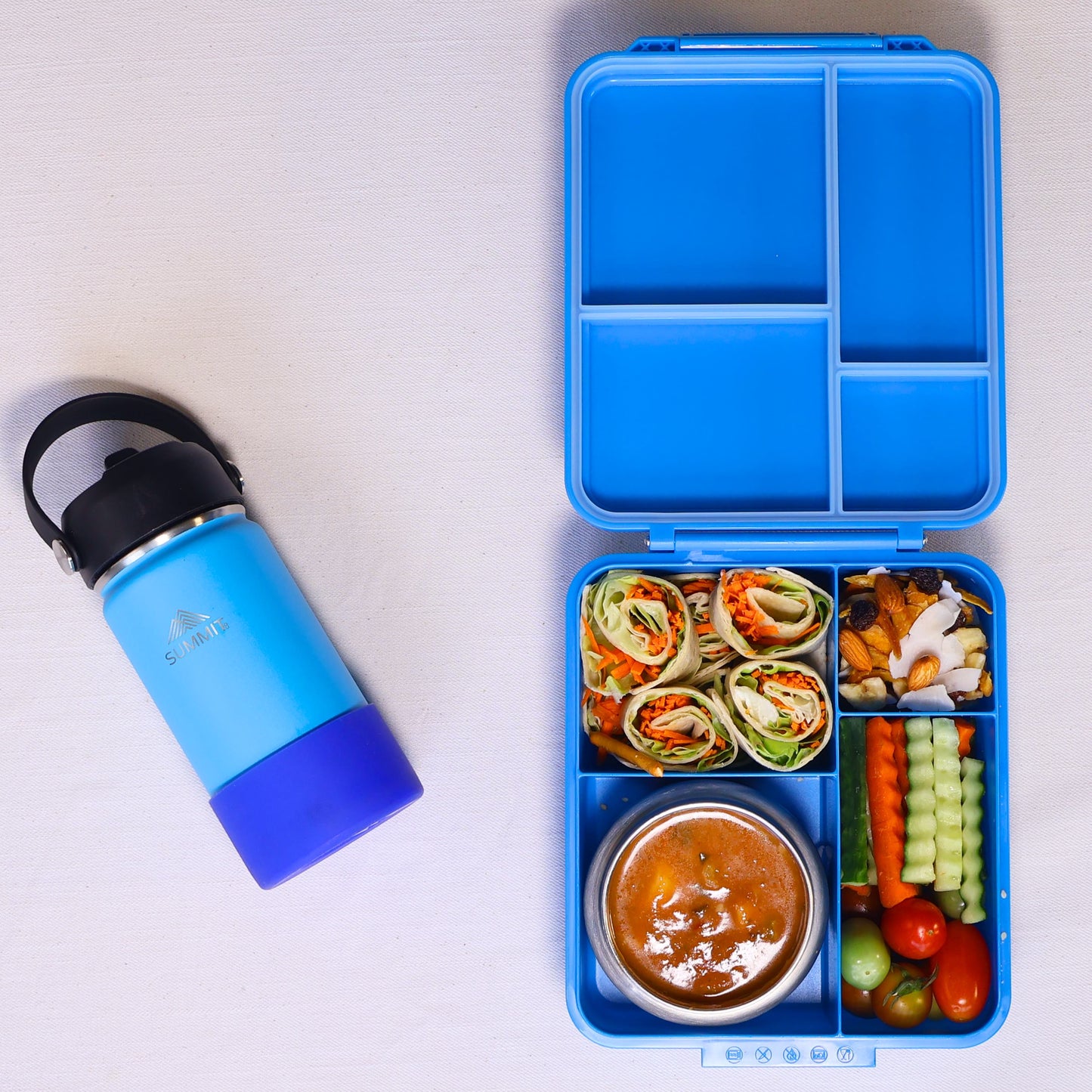 SummitCo Alpine Bento Lunchbox with Insulated Food Jar – Marina Blue - Leakproof, 4 Compartments, BPA-Free