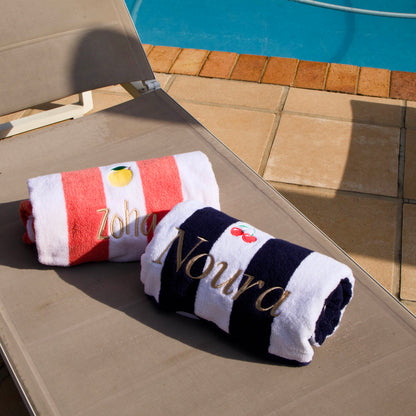 Amalfi Beach Towel - Grey Stripe